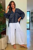 Ole Bubble Cotton Bandana Laurie Blouse Navy